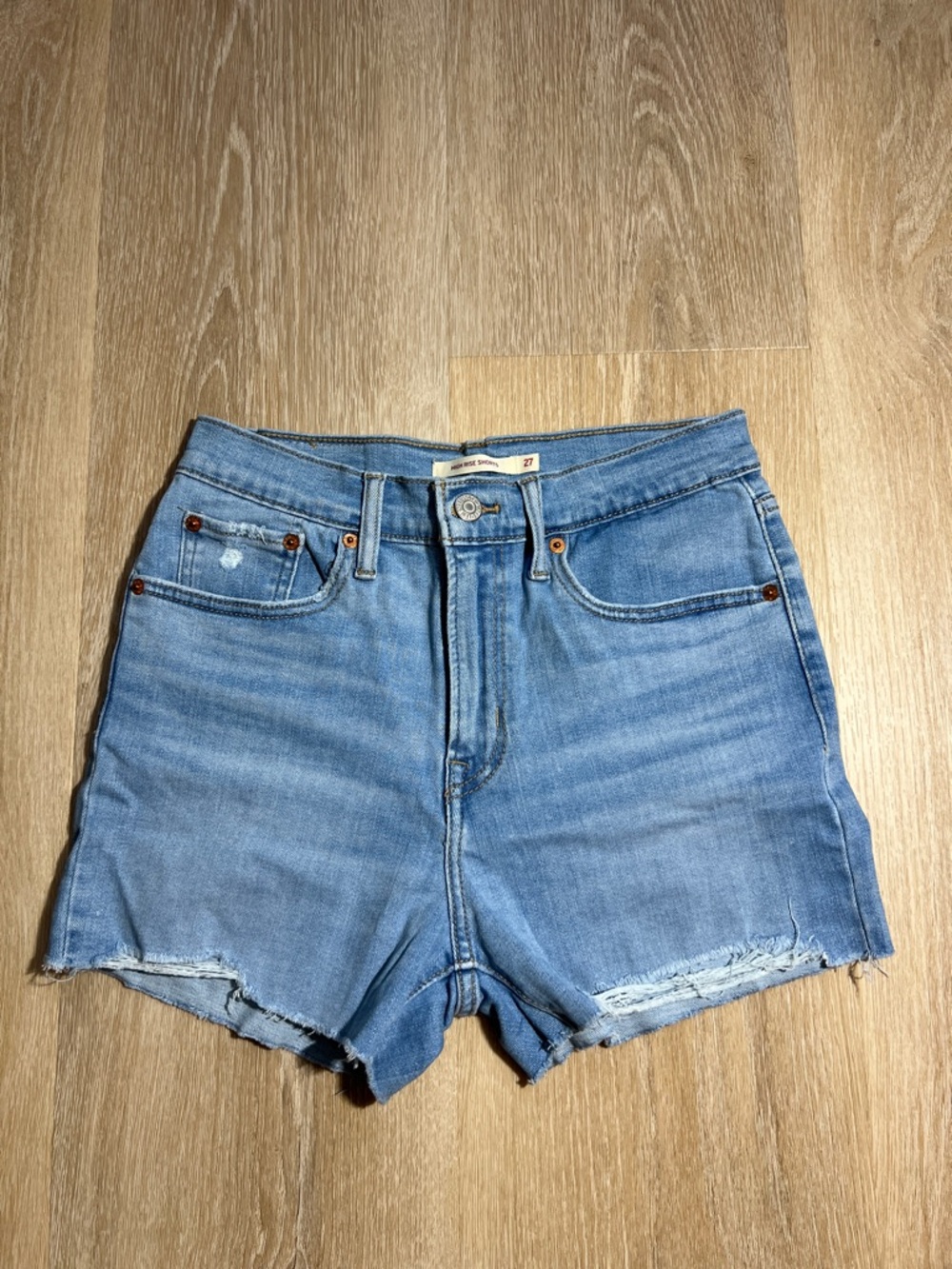 Levi's Classic Light Wash High-Waist Denim Shorts